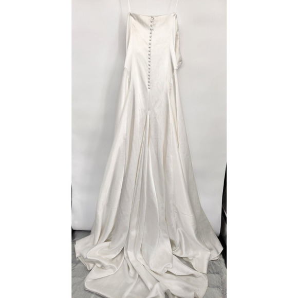 NWD Reformation Elena Satin Strapless Wedding Gown Dress Size 10 Ivory #4B416 - Picture 4 of 16